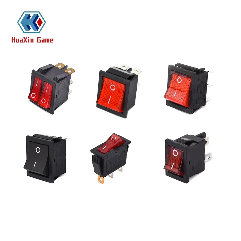 

Round Rocker Toggle Switch Cap with LED Plastic Push Button, Red, Black, 2Pin, 6A 250V, 10A, 125VAC