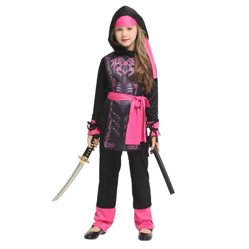 RT01 Umorden الوردي التنين النينجا فتاة زي للطفل الاطفال 4-6Y 6-8Y 8-10Y بوريم هالوين ازياء فانتازيا فستان بتصميم حالم * JK2