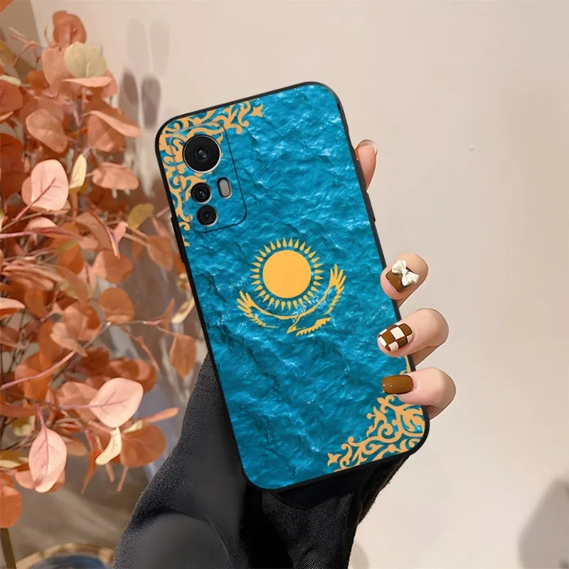 Kazakhstan Flag Phone Case For Xiaomi 11 11T 13 11i 12 10T 10TPro 10 Pro Lite Ulltra MIX4 CIVI Funda Black Coque