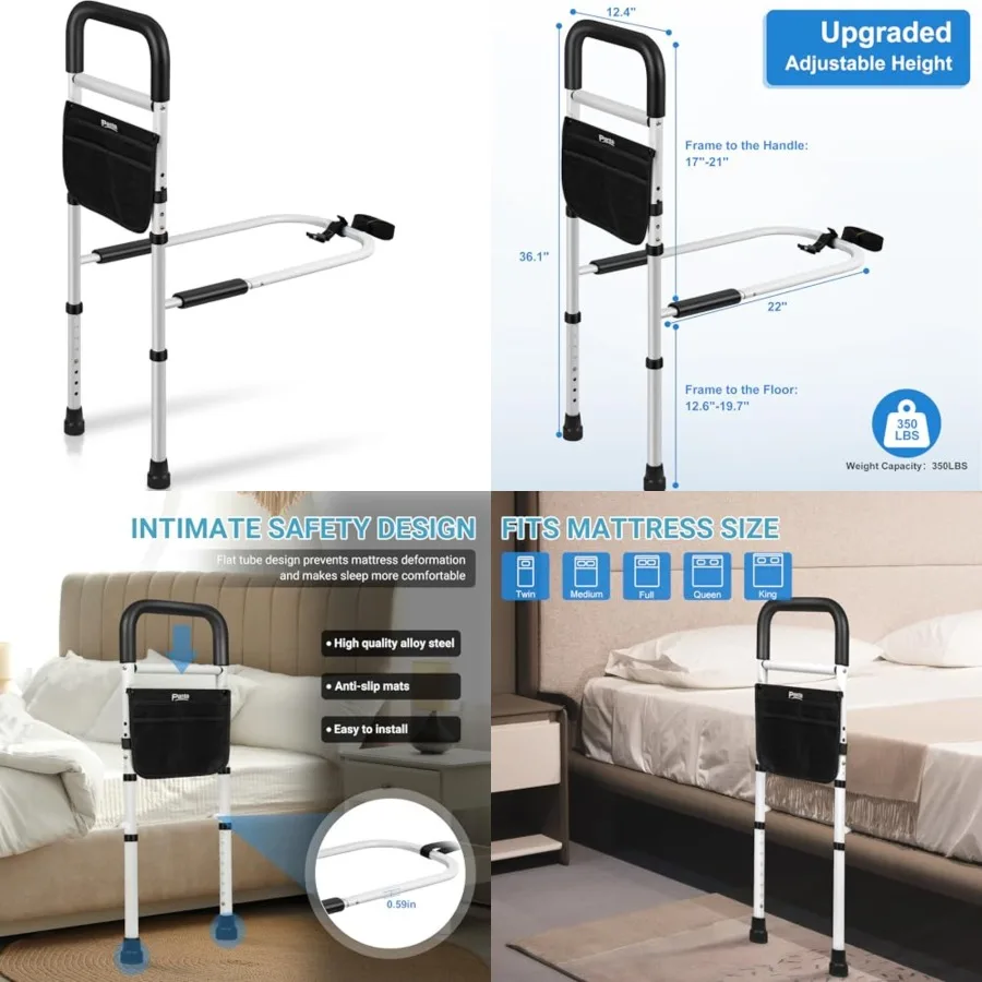 

Bed Rails for Elderly Adults Safety, Adjustable Bed Assist Rails for Seniors