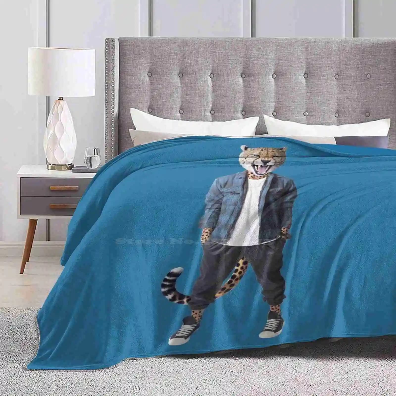 Chetaho Fashion Soft Warm Throw Blanket Cheetah Human Street Wear