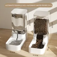 3.8L Pet Dog Feeder Slow Food Cat Automatic Feeding Water Bowl Transparent Food Storage Container For Puppy Kitten Accessories