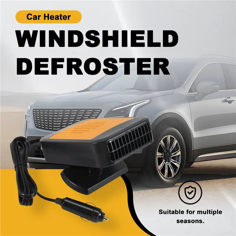 M46K-12V 200W Portable Car Heater Windshield Defogger Defroster With 360 Degree Rotary Base