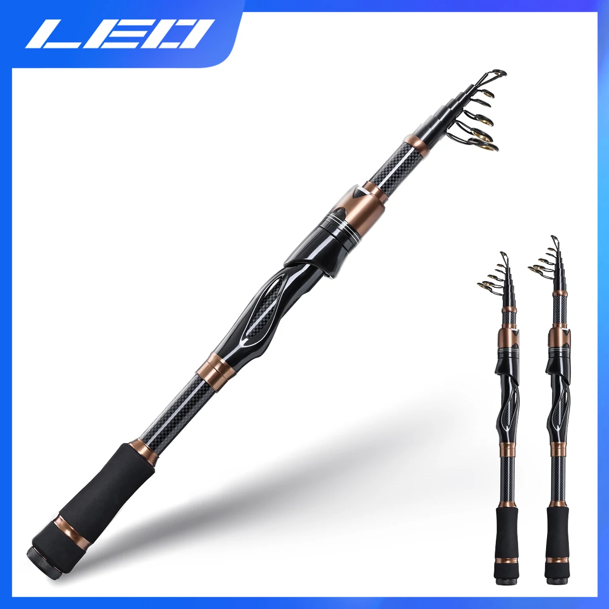 

LEOFISHING Carbon Fishing Travel Spinning Rods Telescopic Lure 1.8M-3.0M Ultralight Weight Fishing Equipment Tools Accessories