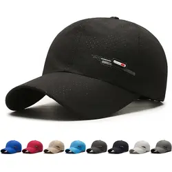 Summer Small Leather Label Quick-dry Baseball Cap Outdoor Sports Running Duck Cap Fashion Trend Simple Hat Men