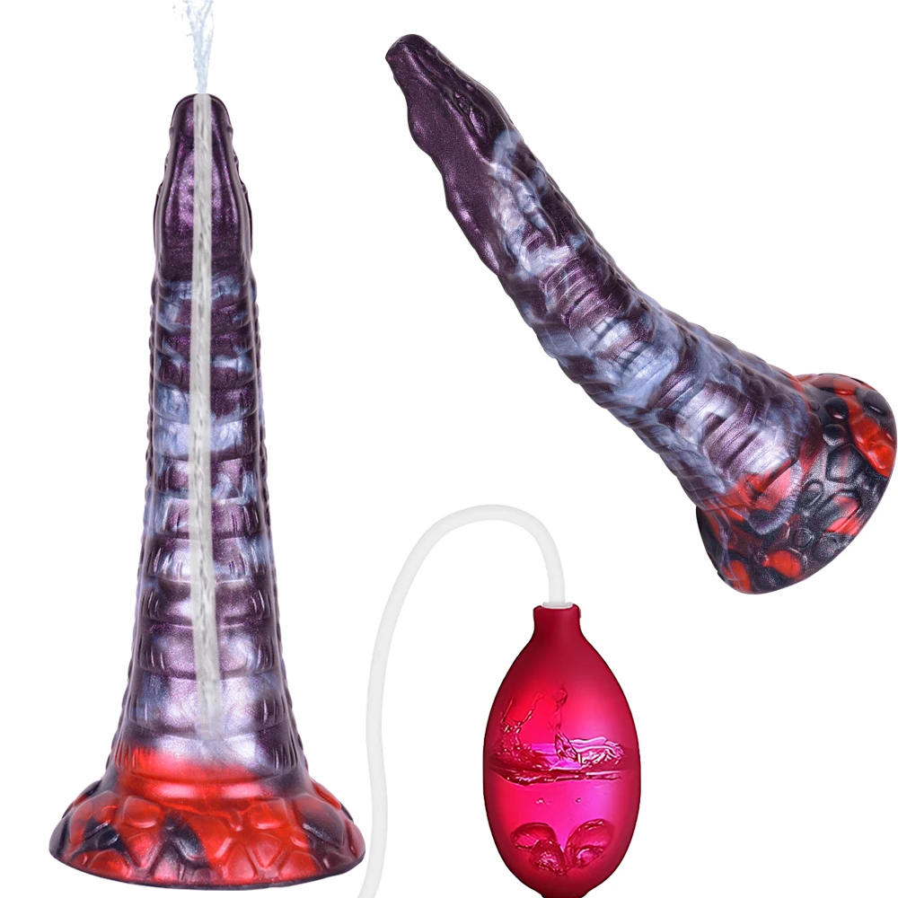 NSFU Silicone Dragon Dildo Squirting Penis G-spot Massager Animal Cock with Sucker Flirting Sex Toys For Women Men Anal Dildo