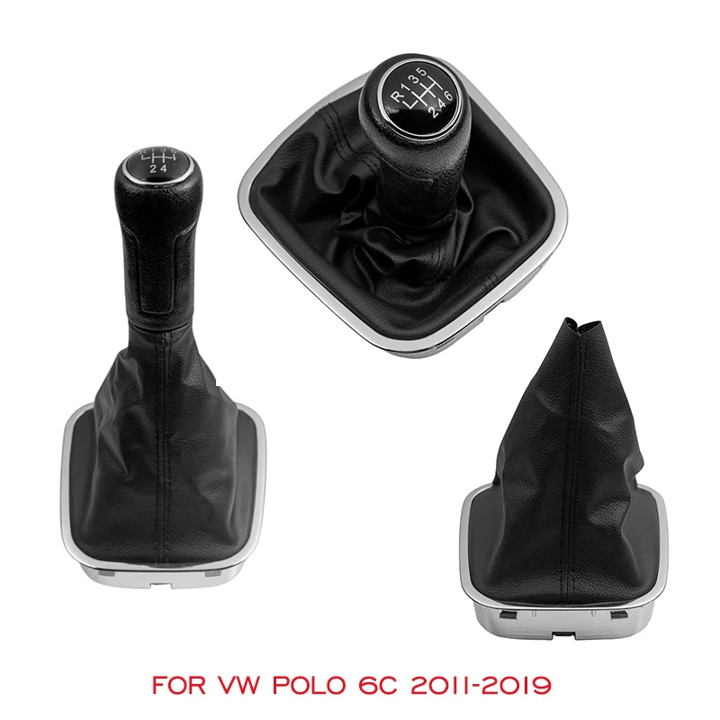 5/6 Speed Car Gear Shift Knob Lever Stick Gaiter Boot For Volkswagen VW POLO 6C 2011 2012 2013 2014 2015 2016 2017 2018 2019
