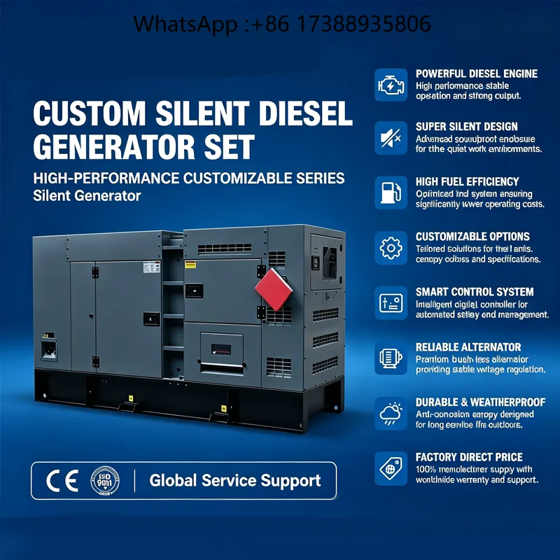 Professional Perkinss 100kw 200kw 300kw Generator Silent Digital 3 Phase Power Generation Parts Accessories Set
