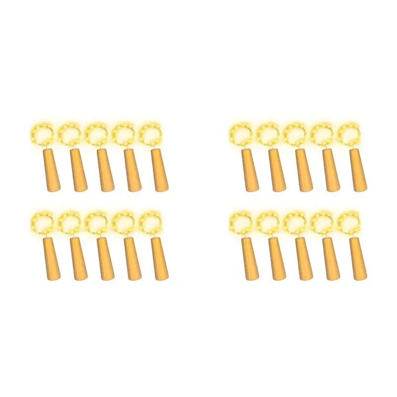 YANA50I 20PCS Wine Bottle Cork Lights 20 LED Fairy String Lights For DIY Party Wedding Christmas Festival Bar Decoration