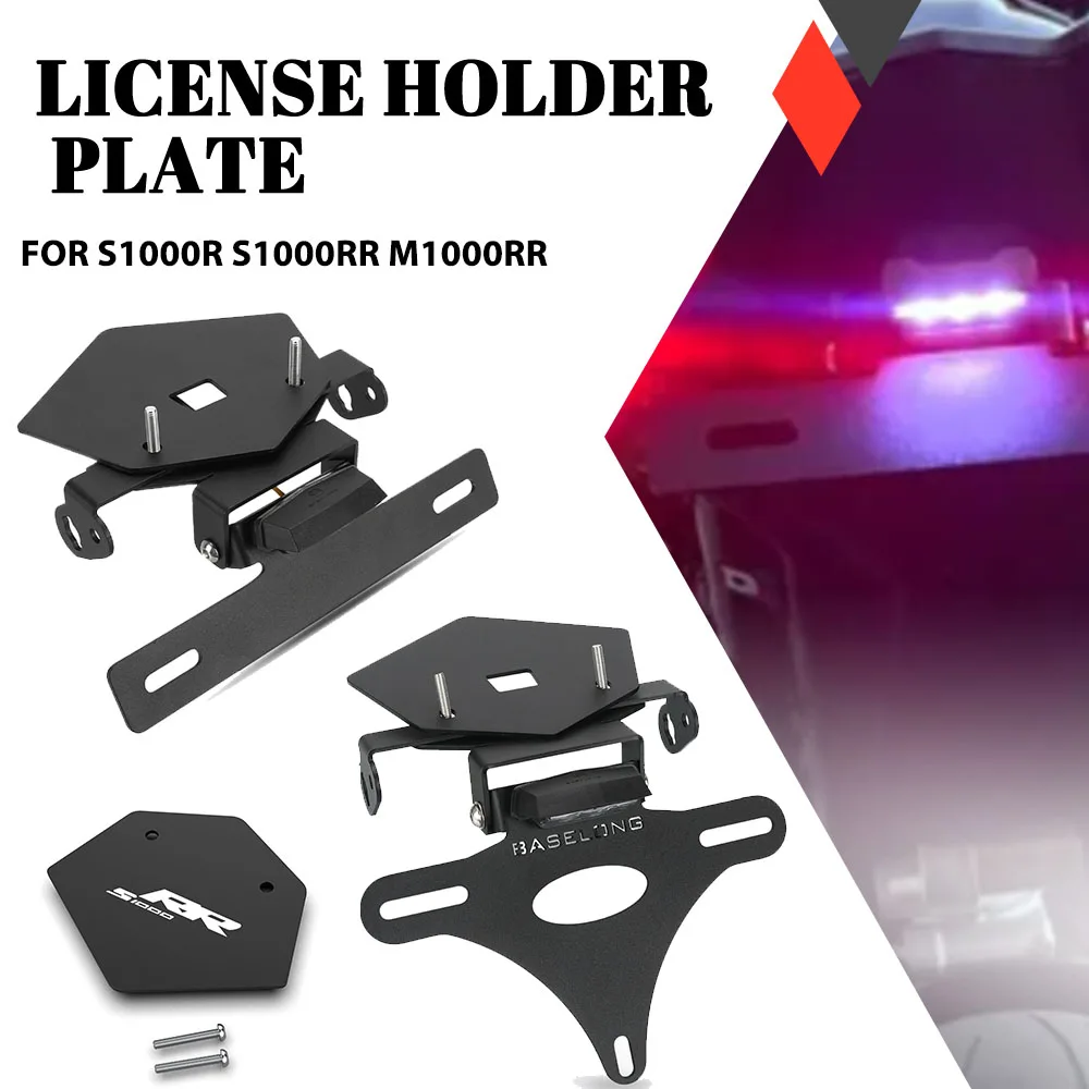 

For BMW S1000R S1000RR 2019-2024 2025 M1000RR 2021-2023 Motorcycle License Plate Holder Frame LED Light Accessories S 1000 R RR