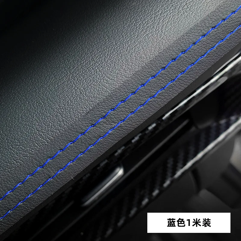 Car Interior Moulding Trim Self-adhesive Dashboard Leather Decorative Line Red Blue DIY Braid Strip Car Decoration 0.5/1M/2M