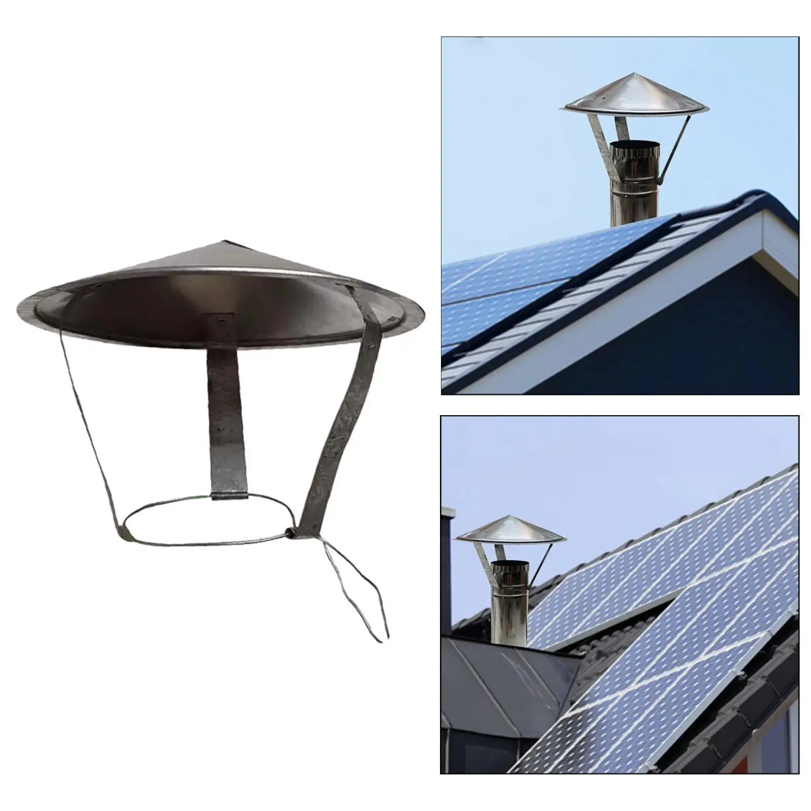 Durable Chimney Cover Stainless Steel Detachable for Garden Outside Stove