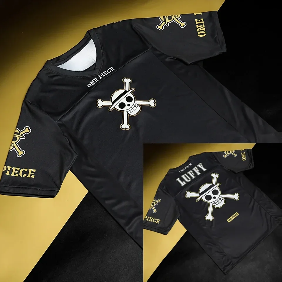 Fashion Unisex One Piece Luffy American Football Jersey with Skull Logo A Fashionable and Casual Streetwear Style for Anime Fans