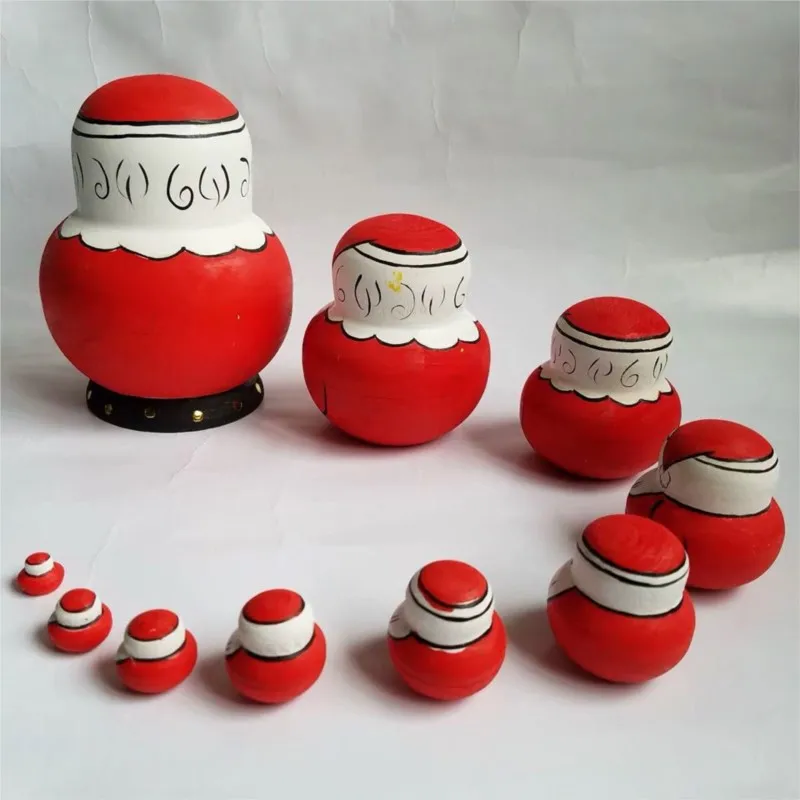 Russian Nesting Doll 10-Layer Handmade Children's Matryoshka Doll Toy Kids' Home Cute Cartoon Chirstmas Decorative OrnamentLJ005