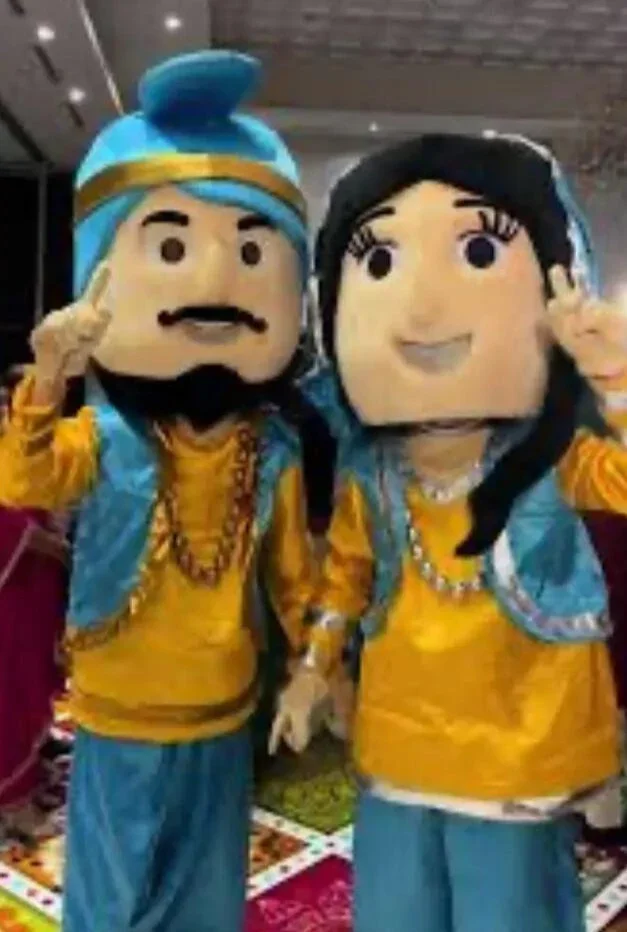 Арабский индийский излучение, арабский костюм талисмана Bhangra для мальчиков и девочек, персонаж мультфильма, прогулочная кукла, одежда, карнавальное платье на Хэллоуин