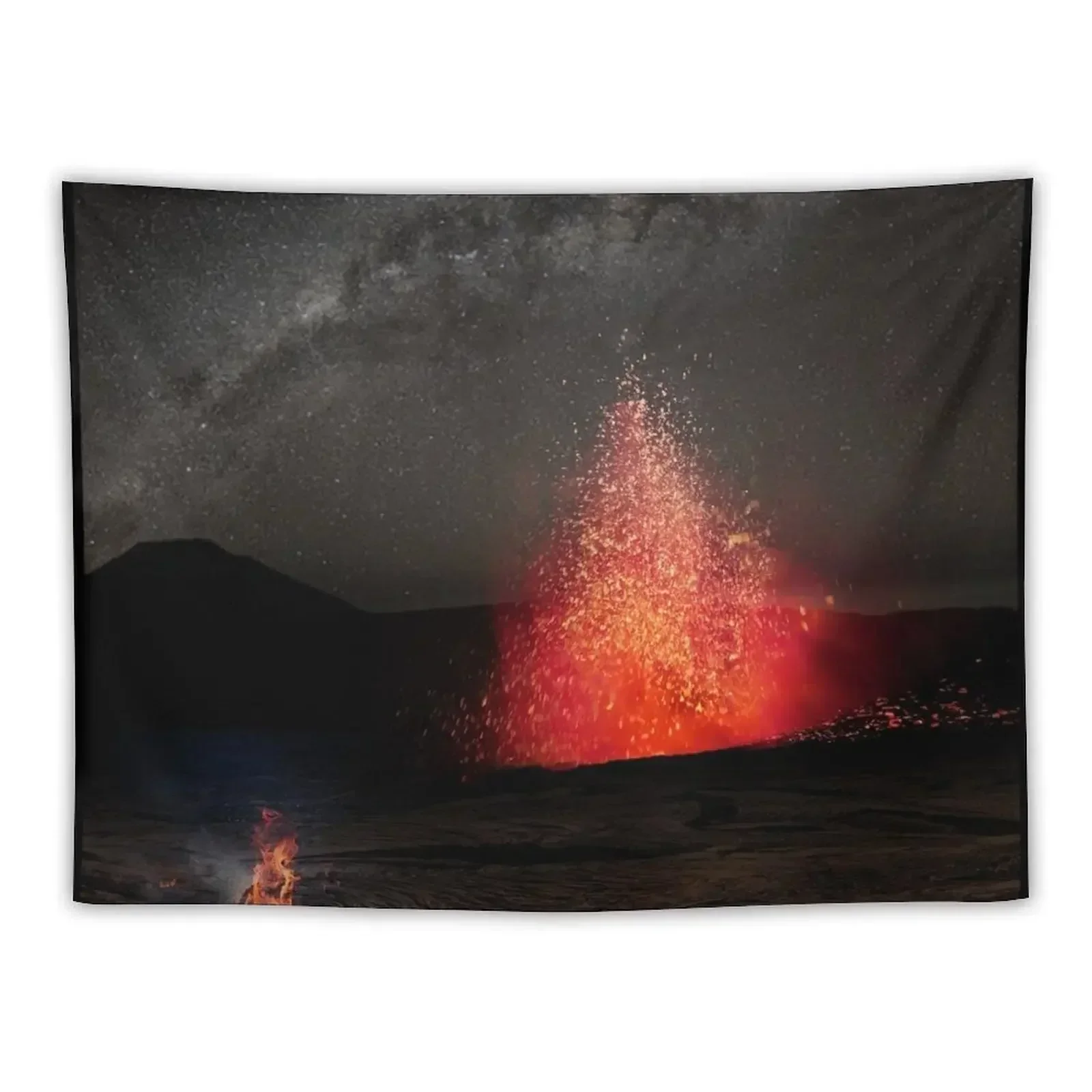 Kilauea Volcano Eruption Under The Stars. Tapestry Aesthetic Room Decor Korean Room Decor Tapestry