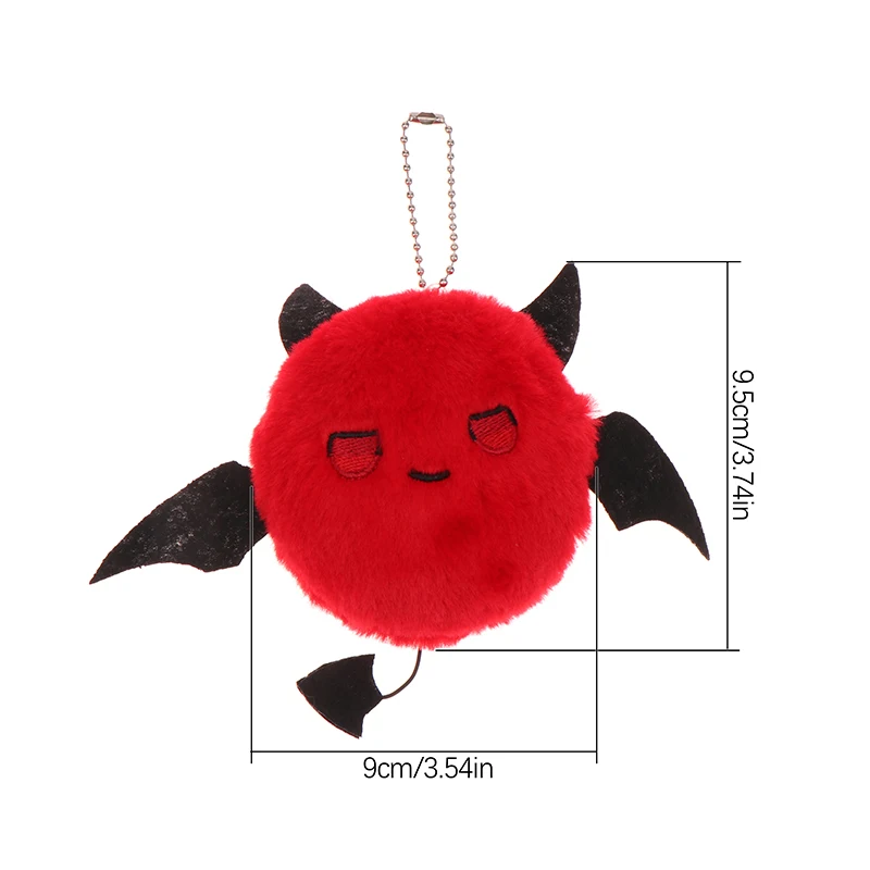 LLavero de juguete de peluche de demonio de murciélago de Halloween, llavero de diablo de peluche de dibujos animados, mochila encantadora, colgante, llavero, regalos para niños