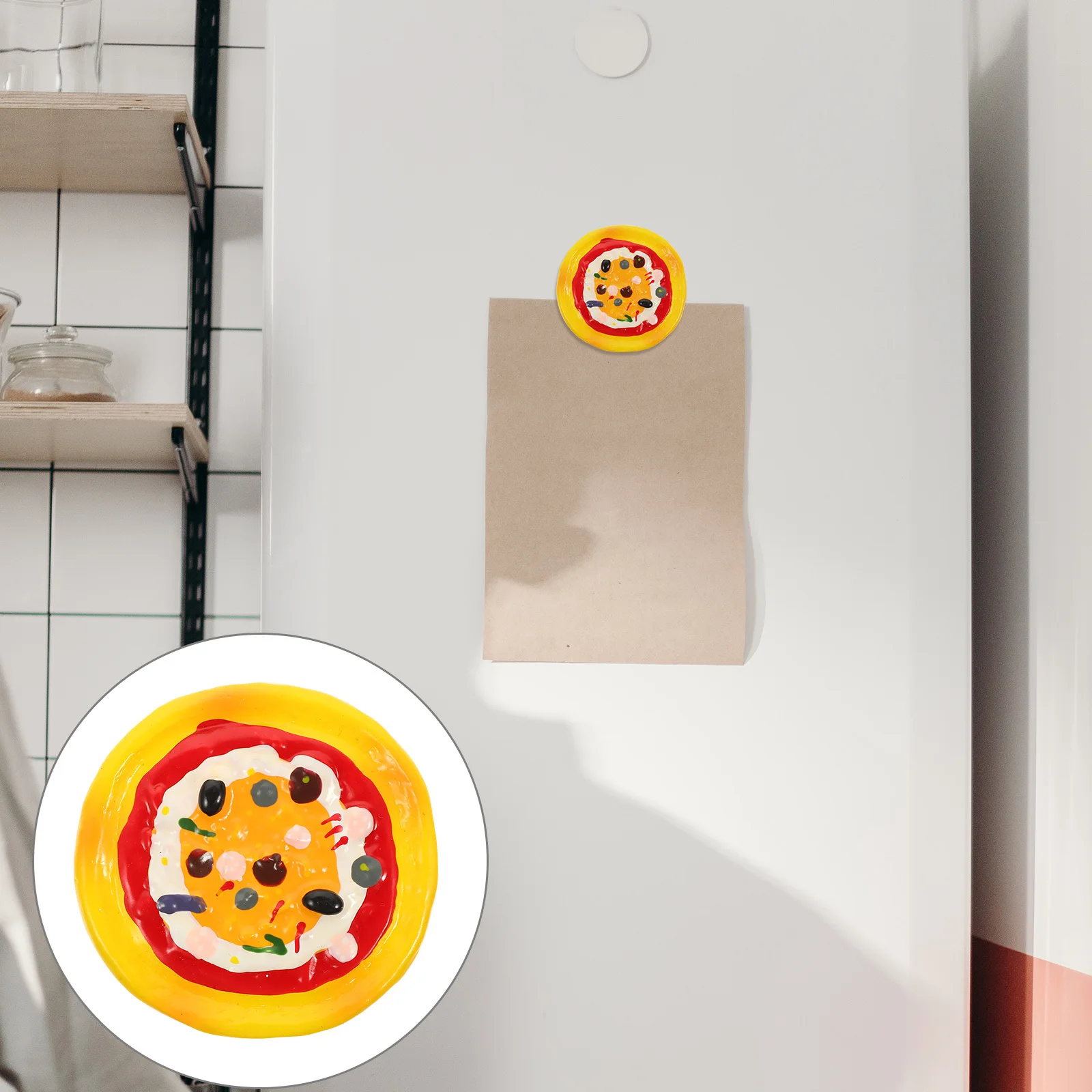 

3D Simulation Pizza Fridge Magnet Unique Resin Made Hold Paper Decor for Refrigerator Whiteboard Bookshelf