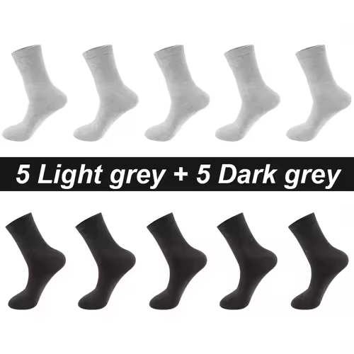 10Pairs/Lot Men Combed Cotton Socks Black Casual Business Breathable High Quality Man Sock New For Male Plus Size EU38-48 - Image 9