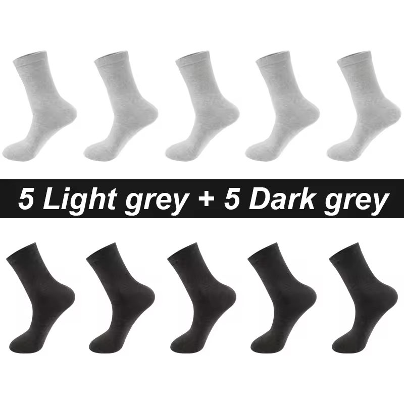 10Pairs/Lot Men Combed Cotton Socks Black Casual Business Breathable High Quality Man Sock New For Male Plus Size EU38-48 - Image 9