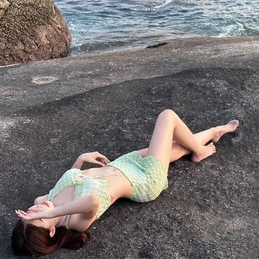 

Lace Details Women's Bikini Slimming Design Tummy-Control Design American Hot Girl Bikini High-Waisted Pure-Sexy Fusion