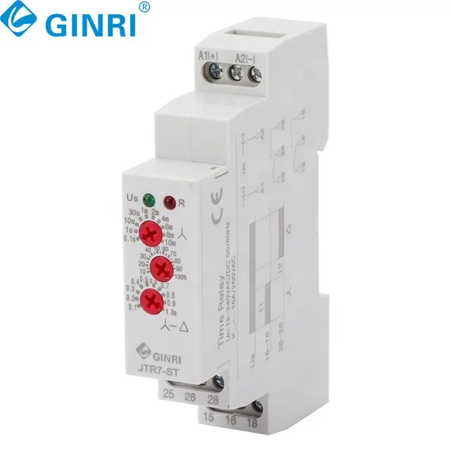 Delay ON of motors  Star Delta AC/DC 12-240V  16A  Miniature PROTECTIVE  Electric Time Relay