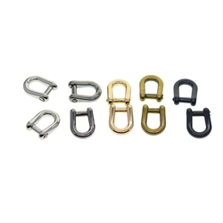 10 PCS assorted color mini 6mm alloy screw pin lock U hook shackle leather bangle connector joint keychain lanyard FOB EDC DIY