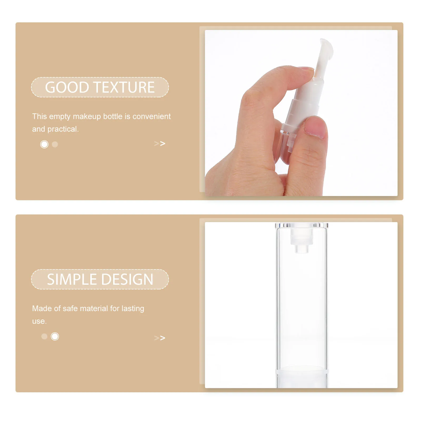 

10 pcs Airless Pump Makeup Bottles Refillable Travel Size Bottles Leak-Proof Portable Foundation Storage Containers For