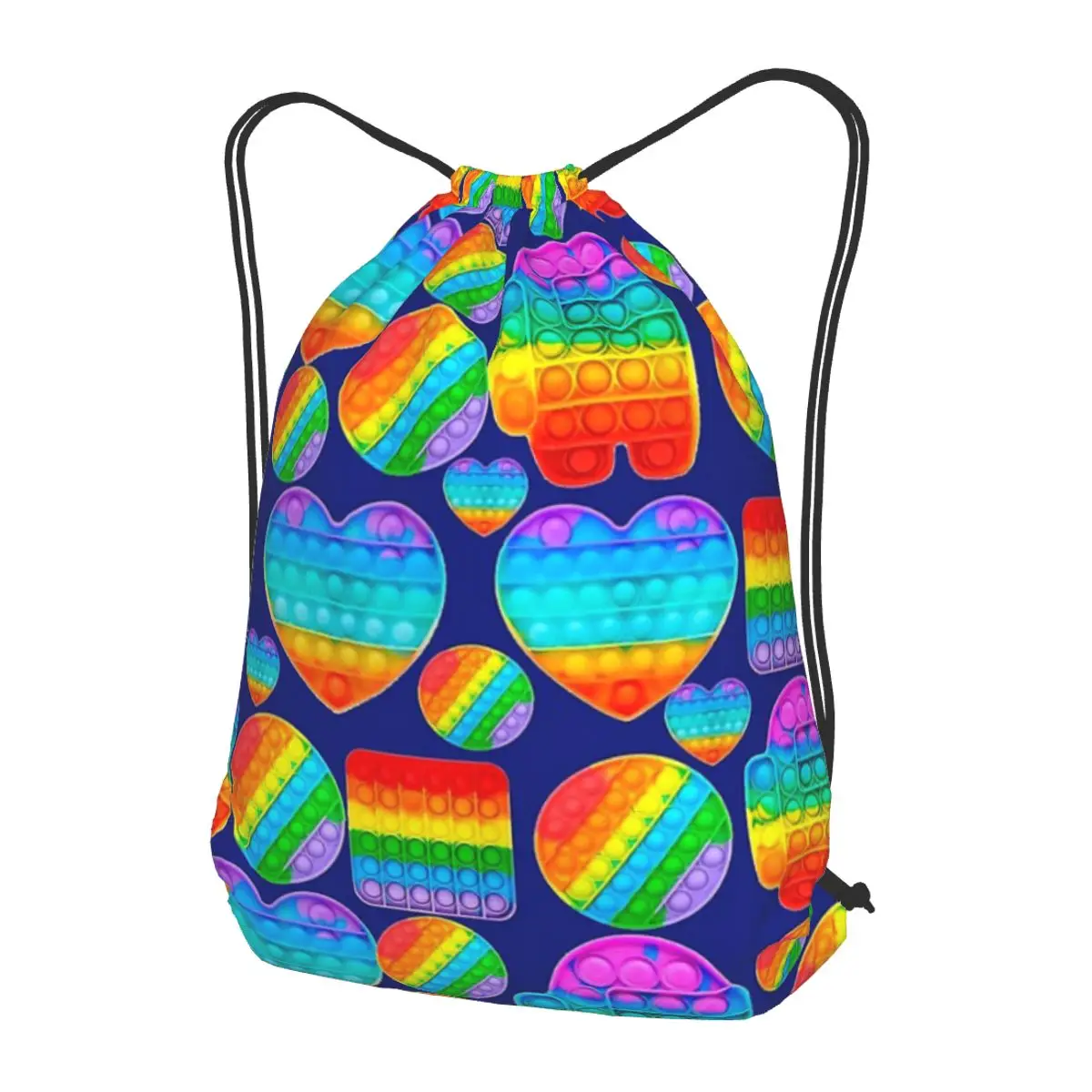 

Popit Anti-Stress System Backpacks Fashion Drawstring Bundle Pocket Sports Bag Book Bags for Travel Students