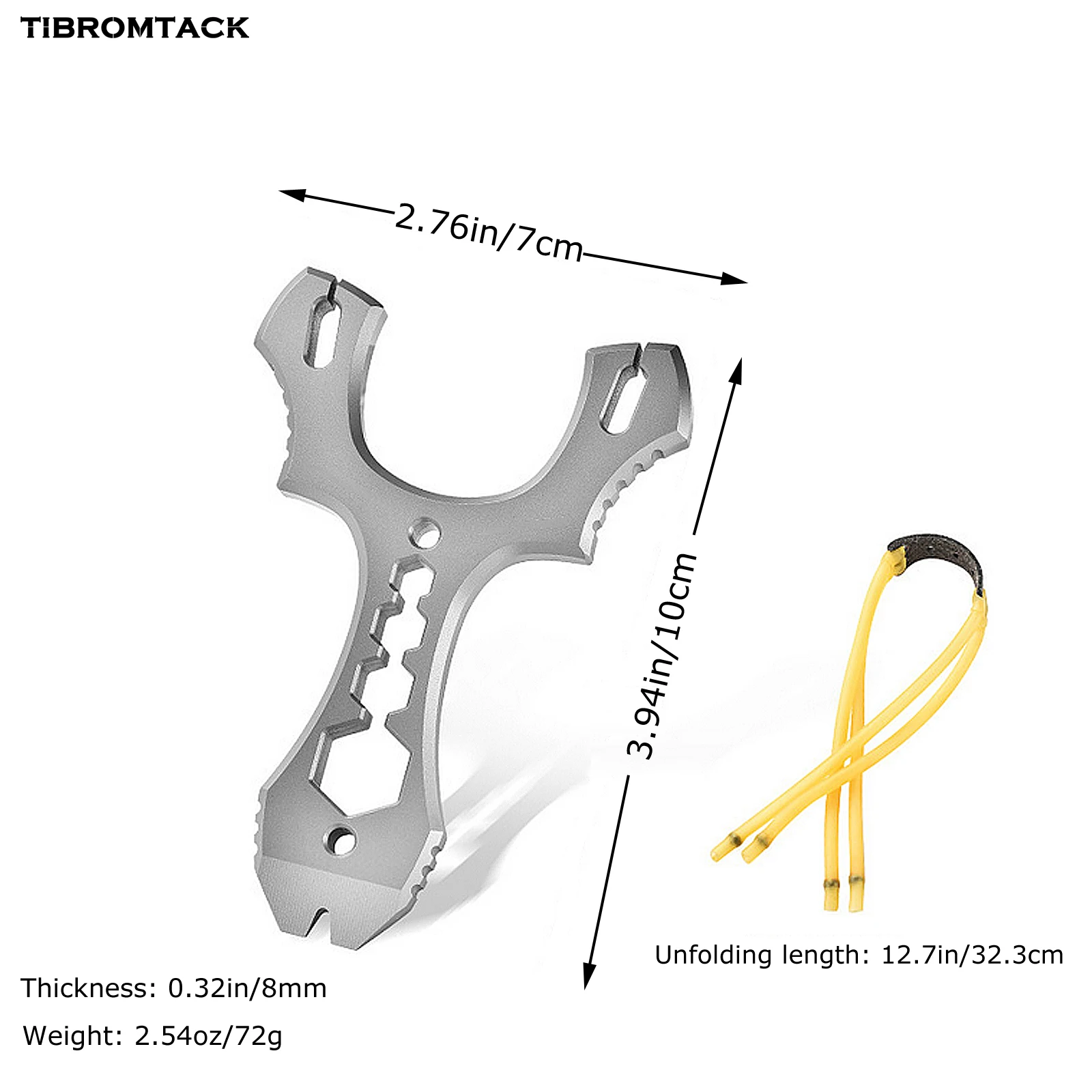

Титановая рогатка для взрослых, охотничья рогатка-ракета на запястье, шестигранный ключ-лопатка, для использования на открытом воздухе, 3.94x2.76x0.32 дюйма