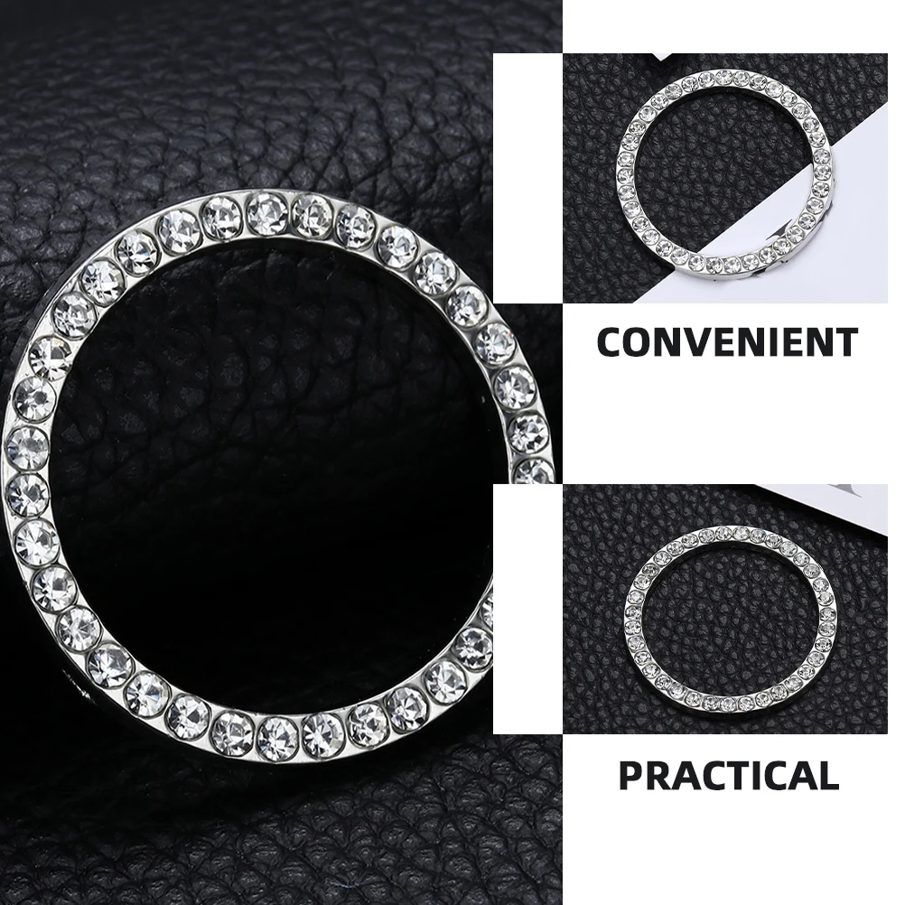 

2pcs Cover Car Start Button Cover Decorative Circle Rhinestone Engine Ring Car Accessories Interiors Women Ignition Accessories