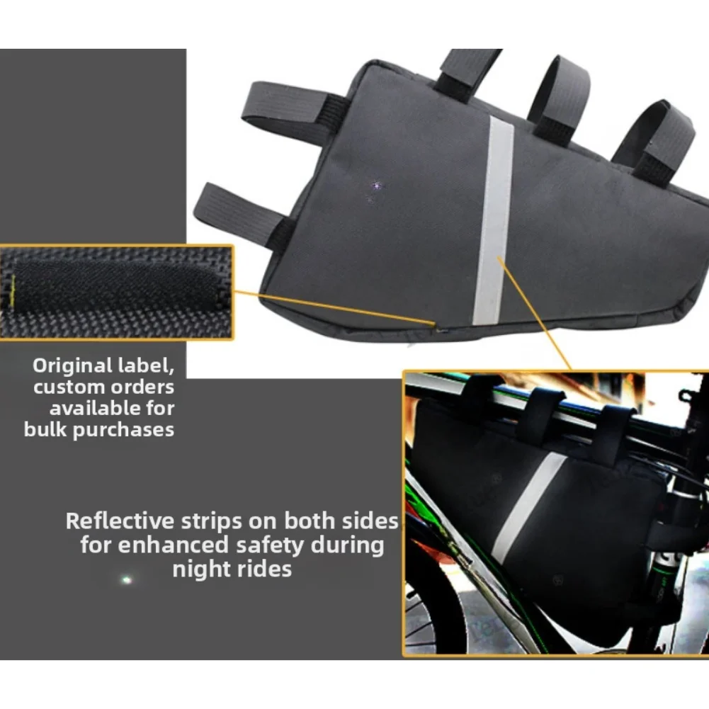 

Mountain-Bike Frame Triangle Bag For Cycling Gear Waterproof Storage With Thickened Reflective Strips For Road Off Road Riding