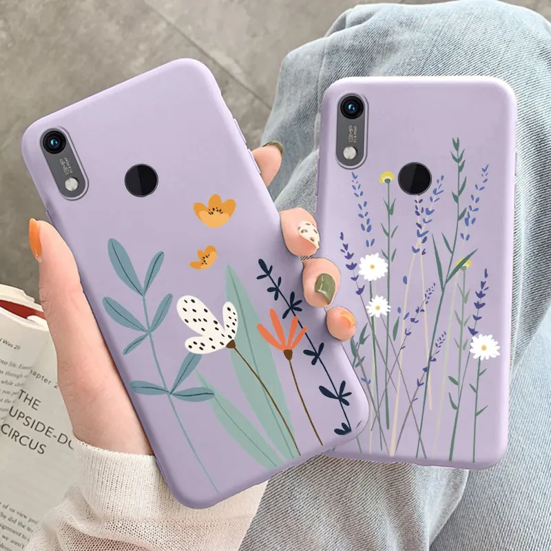Vintage Flowers Leaves Plant Rose Phone Cases For Huawei Y9 Y7 Y6 Prime 2019 Honor 8A Fundas Silicone Protective Soft Back Cover