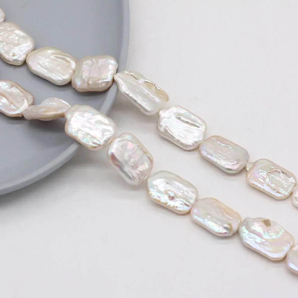 Natural Freshwater Baroque Pearl Beading Rectangular Shape Pearl Beads for DIY Making Women Jewelry Necklace Bracelet 15-22mm