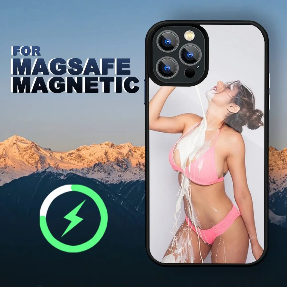 Mia khalifa Phone Case iPhone 15 14 11 12 13 Pro Max Plus Magnetic Wireless Charge Cases Cover