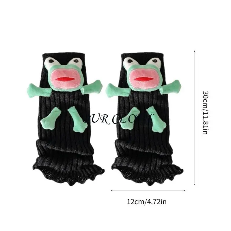 Modne kreskówkowe okładki dla zwierząt dla swobodnego lub imprezowego stroju kobiety dziewczyny słodkie nadziewane żaby nóg