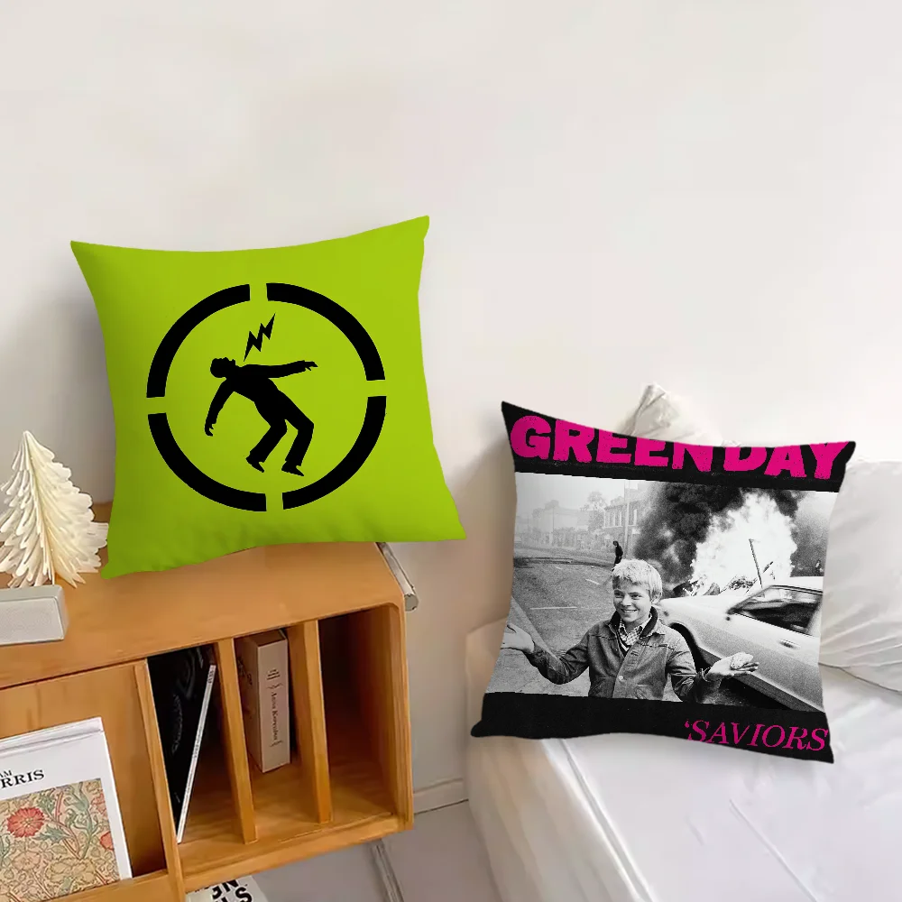 Rock Band Green Day Saviors Pillow Case Sofa Living Room Bedroom Headboard Backrest Cushion Square Cushion Nap Time