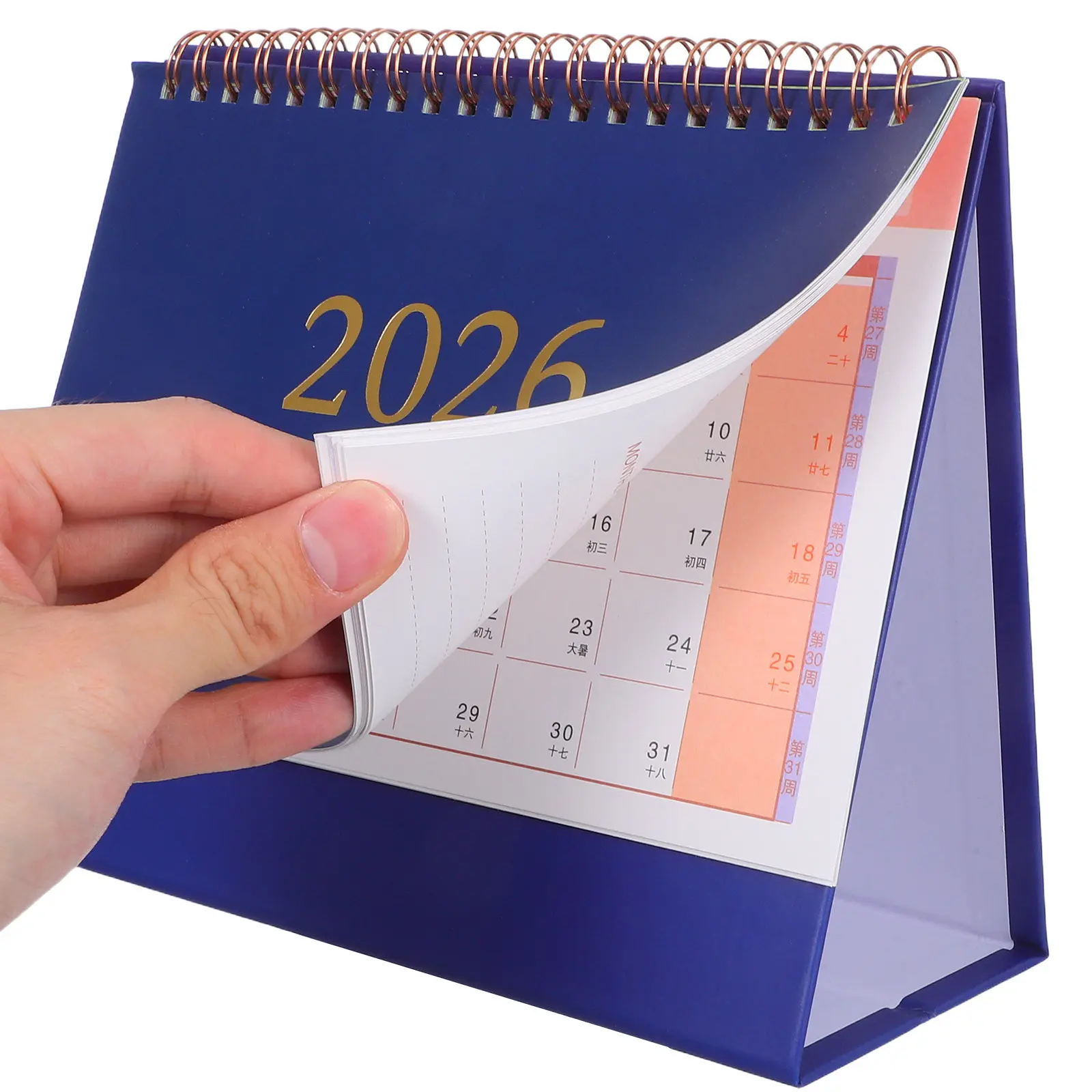 2026 Desk Calendar Standing Flip Agenda Planner Coil Bound Daily Monthly Schedule Thick Smooth Paper Minimalist Workspace Tool