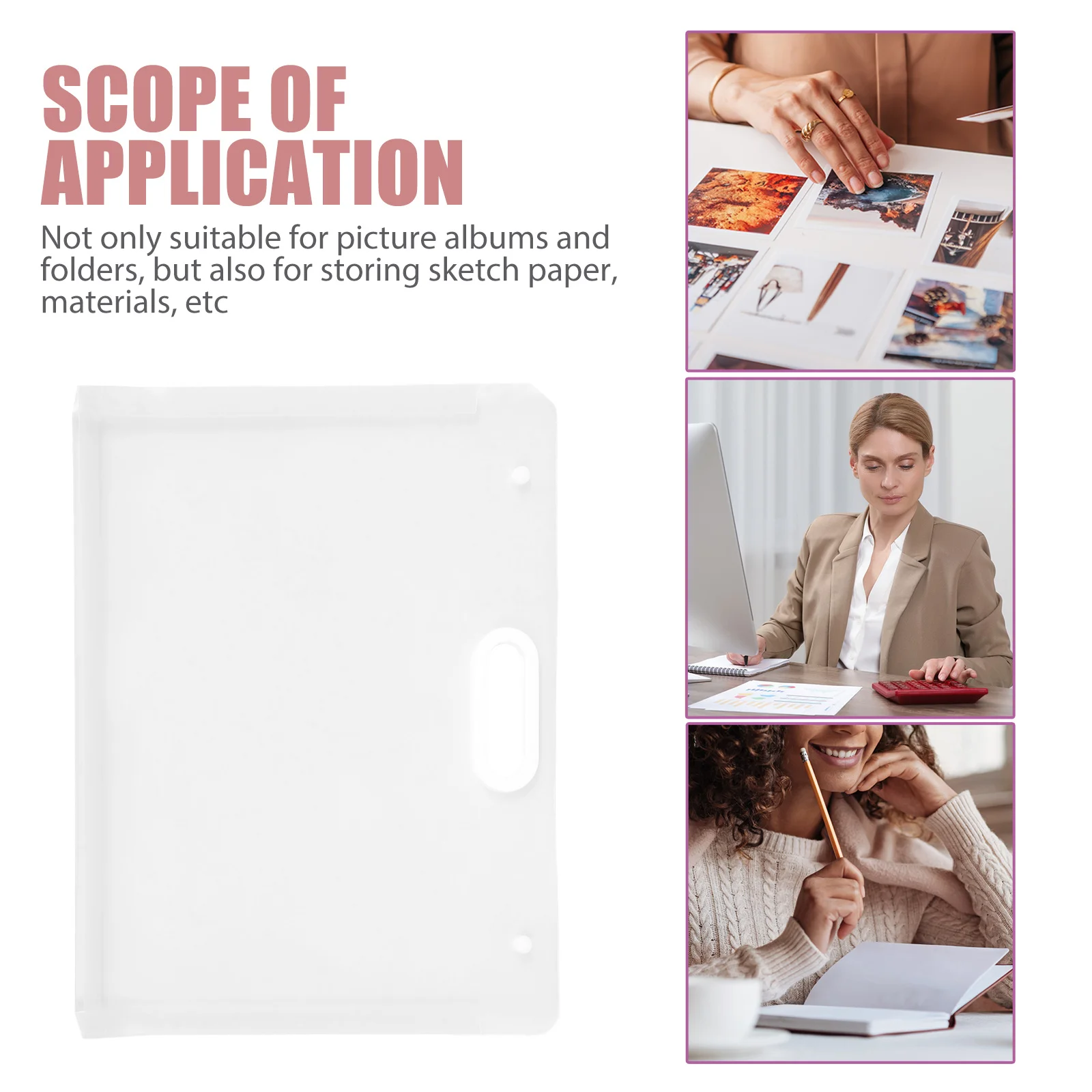 

1pc Art Folder Bag Pp Material Document Organizer For Files Receipts Contracts Storage Portable File Holder Folder Bag