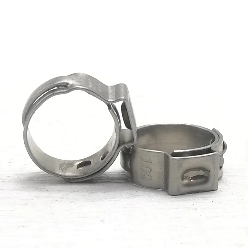 2-20pcs Hose Clamps Single Ear Stepless 5.8-23.5mm 304 Stainless Steel Hose Clamps Cinch Clamp Rings for Sealing Kinds of Hose