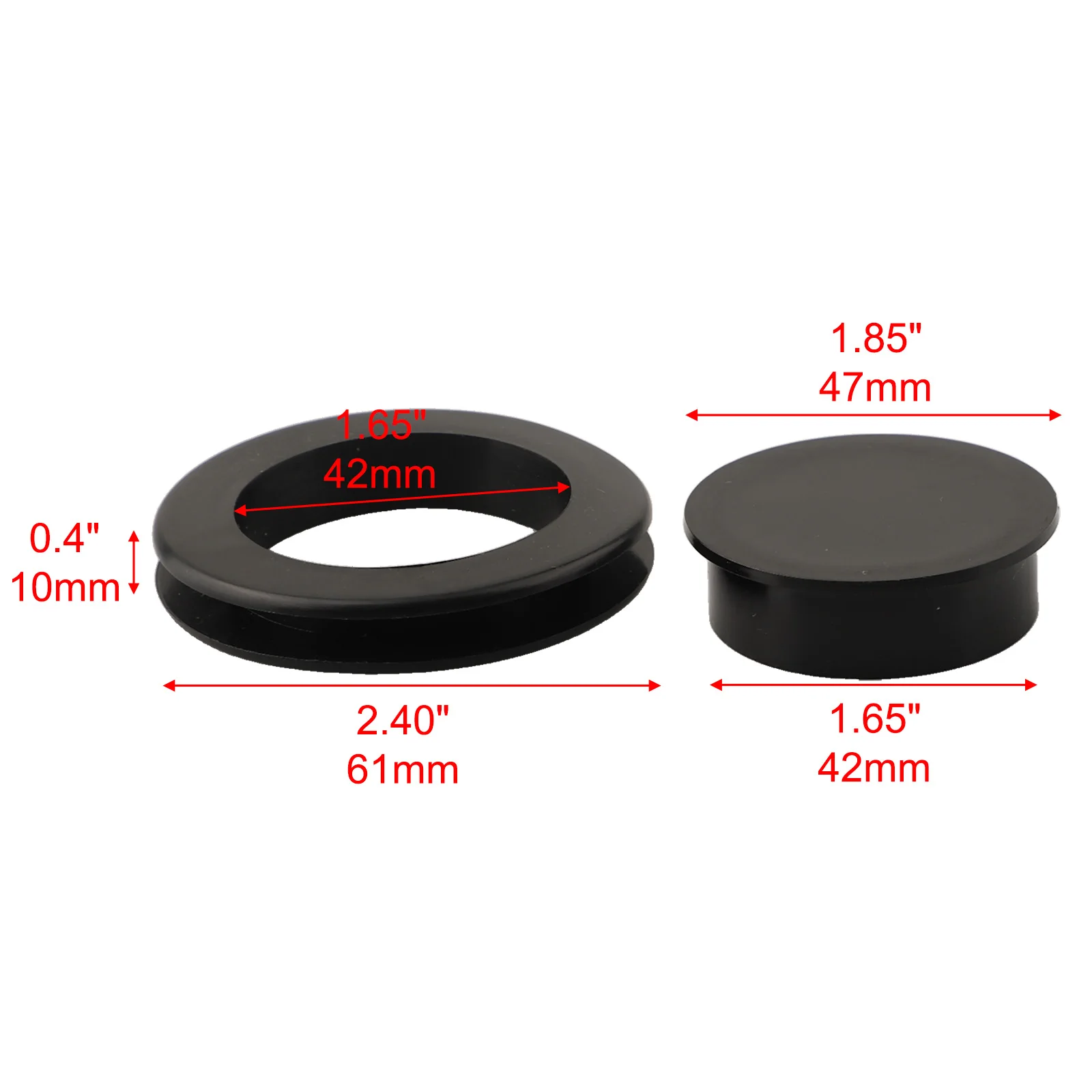 Ring Cap Set Hole Cover Silicone Awning Accessories Black Furniture Outdoor for parasol Umbrella Patio 2 Inch