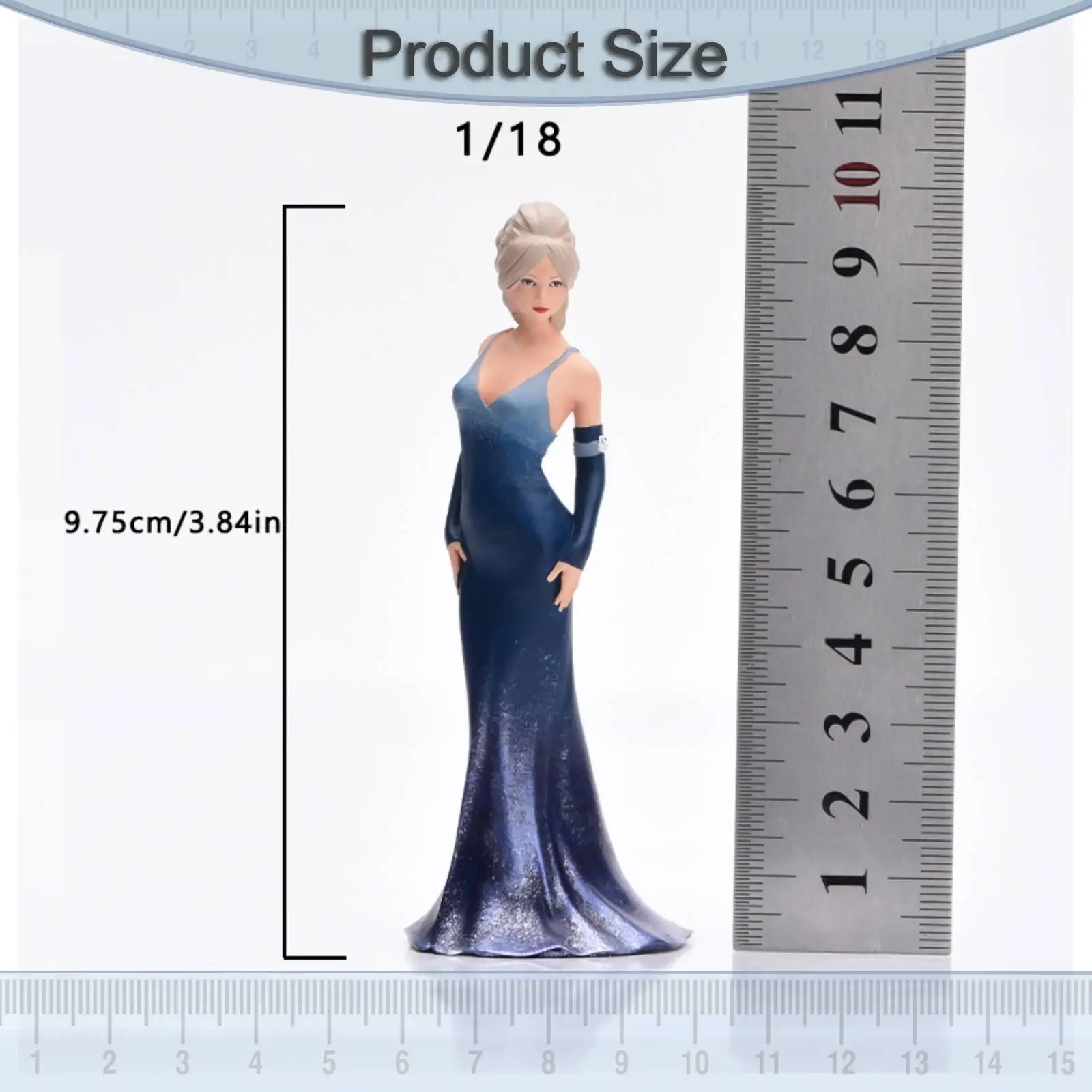 

1:18 Woman Miniature Figure Mini Model Dollhouse Accessories Evening Dress Girl Collectibles Small Tiny Mini People Figurine