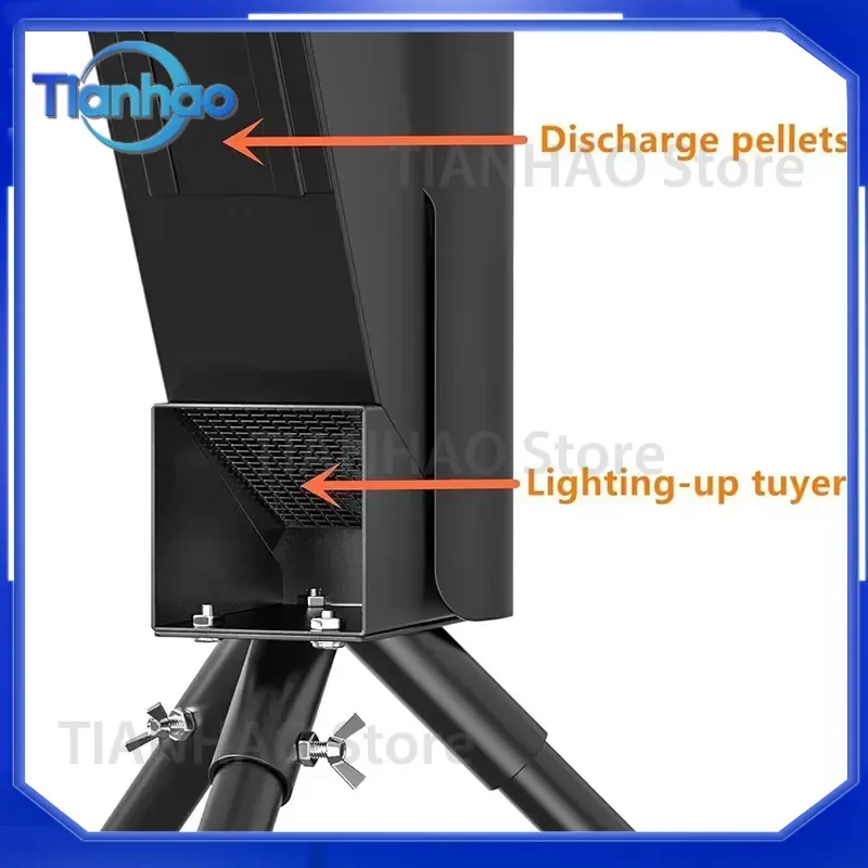 Vertical Wood-Burning Rocket Fireplace for Modern Design Steel Patio Pellet Heater Fire-Tube Column Heater Outdoor Heating