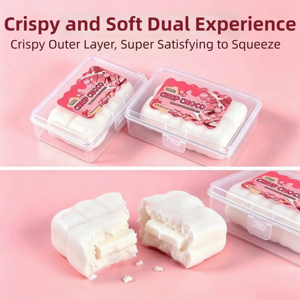 Handmade Crispy Chocolate Squishy Toy Portable Lightweight Crunchy Chocolate Pincher Crackable Crunchy Sound