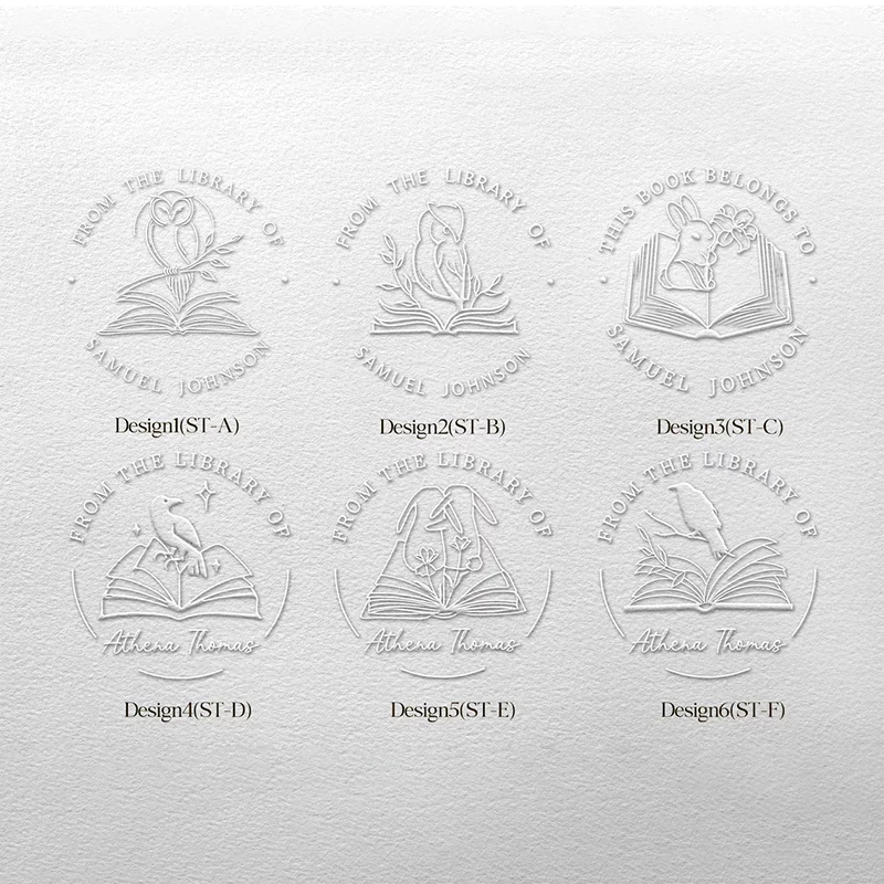 Personalized Book Embossers Stamp Custom Library Book Embosser with Name Logo Design Embossing Stamp Company Wedding Seals DIY