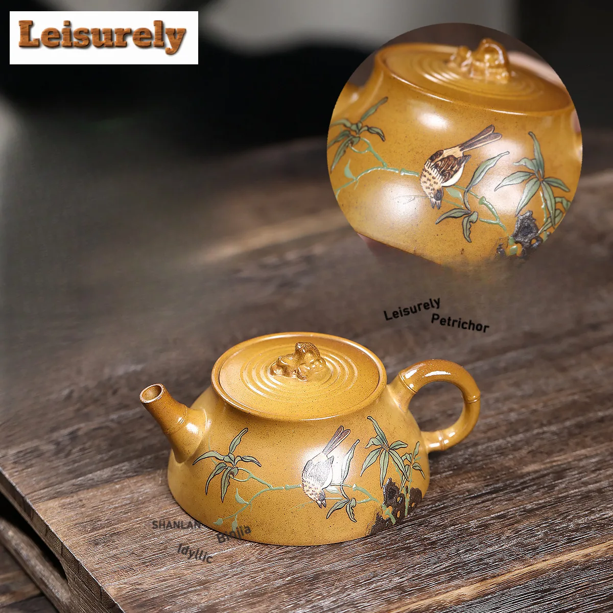 

200 мл Эстетические чайники из фиолетовой глины Исин, горшок для цветов и птиц ручной работы, фарфоровый чайник из необработанной руды, фарфоровый грязевой чайник, чайный сервиз Цзыша