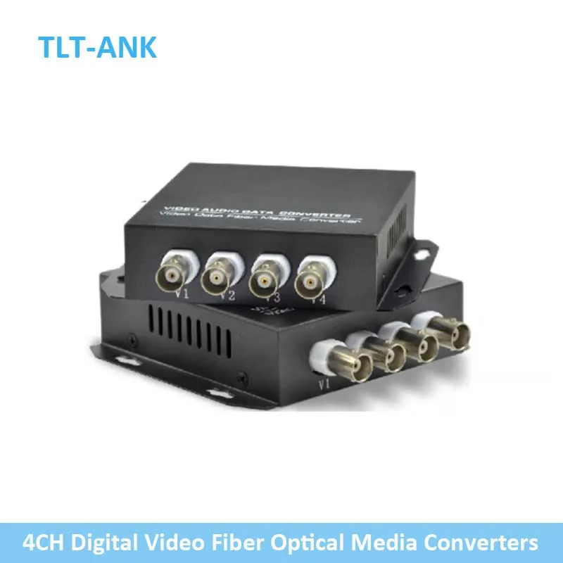 4 Ch Digital Video Fiber Optical Media Converters Extender with 485 Data Single Mode FC Fiber Optic Upto 20Km for CCTV Security