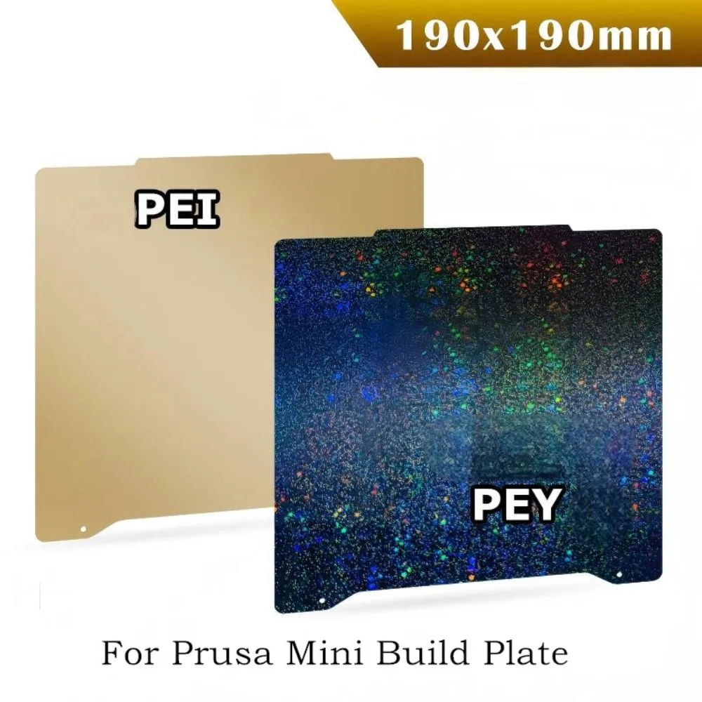 

For Prusa Mini Build Plate Smooth PEI PEY Flex Bed 190x190mm Double Sided Flexible Spring Steel Magnetic Bed Strong Adhesion