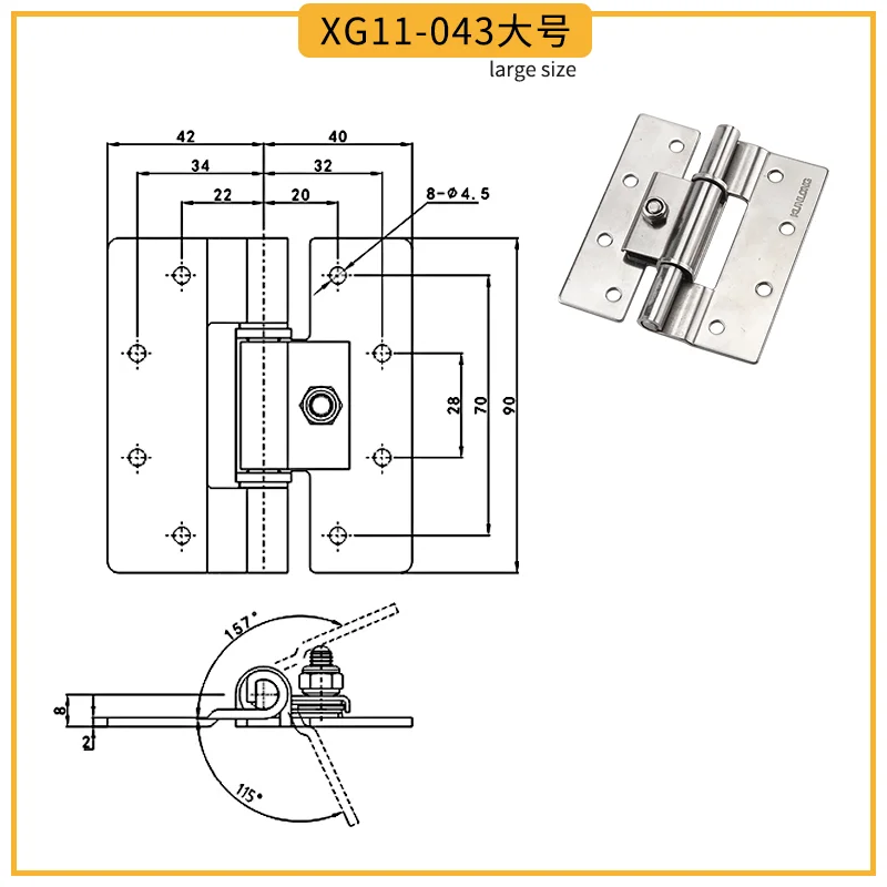 Adjustable Damping Hinge 304 Stainless Steel Corrosion-Resistant And Rust Resistant Cabinet Door Folding Hinge