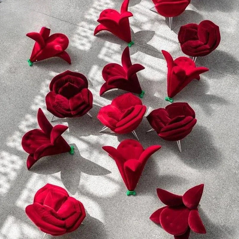 Flower Chair Simple Modern Single Person Fabric Leisure Decoration Ornament